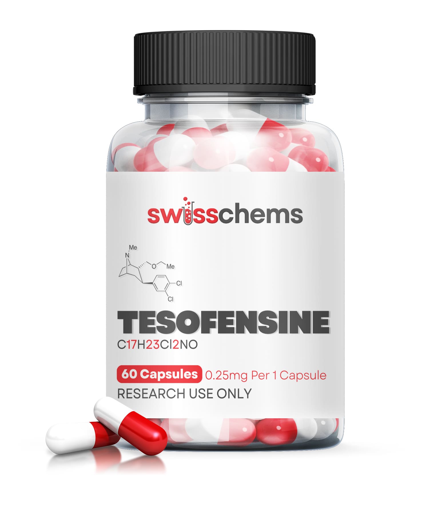 SC-bottle-2023-Tesofensine60.jpg Tesofensine (0.25mg/capsule), 60 Capsules