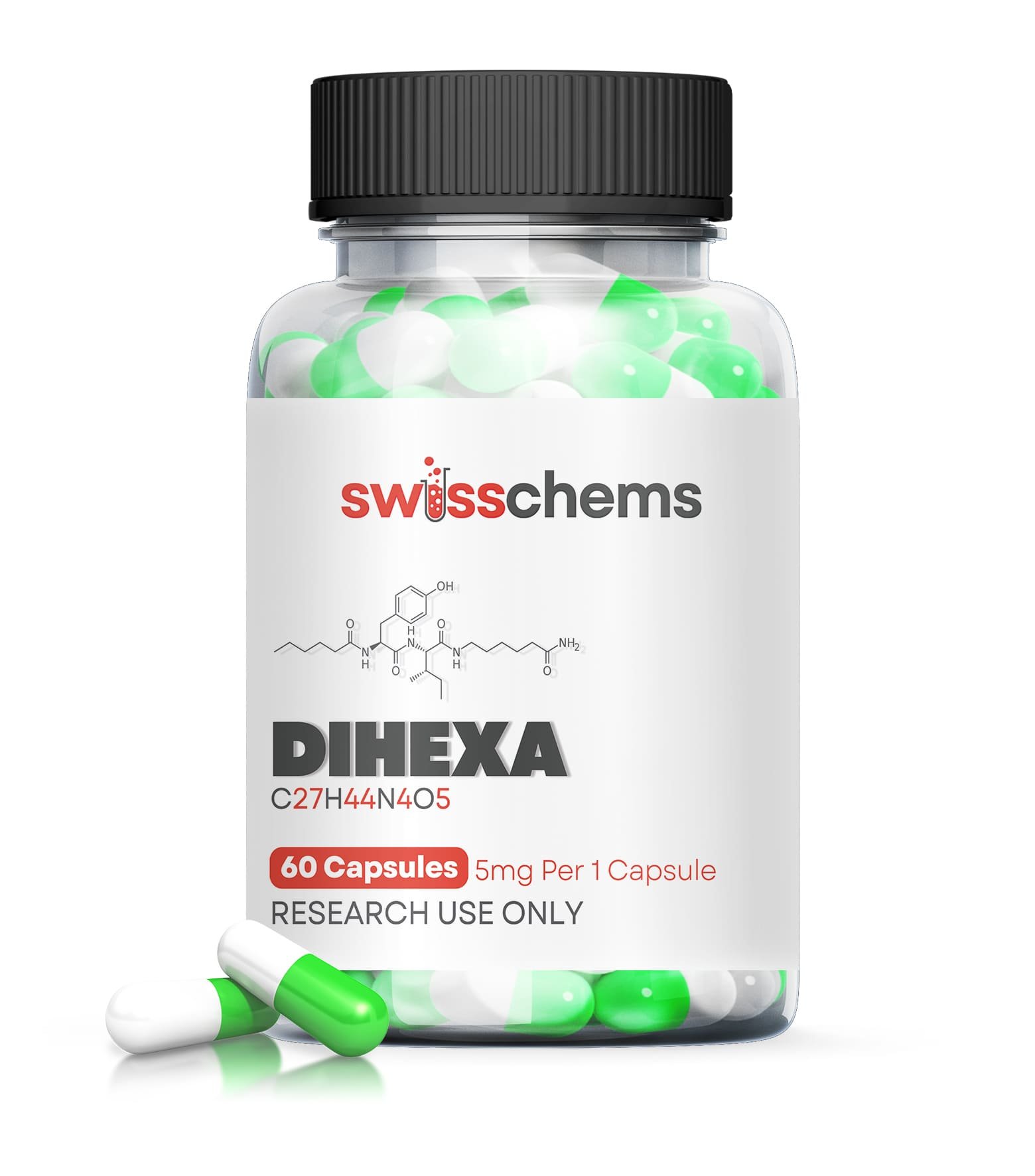 SC-bottle-2023-Dihexa.jpg Dihexa (5mg/capsule), 60 Capsules - Image 1